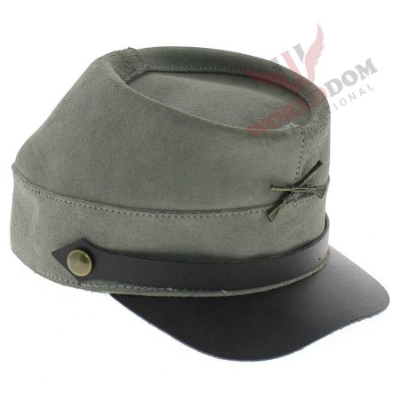 Vintage American Civil War Leather Kepi