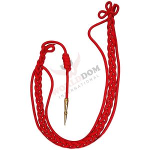 Double Strand Shoulder Red Cord with Gold Tip Aiguillettes