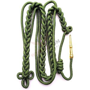 Double Strand Shoulder Green Cord with Gold Tip Aiguillettes