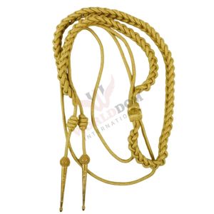 Aiguillettes Wire Cord Army Two Brass Gold Plated Tips