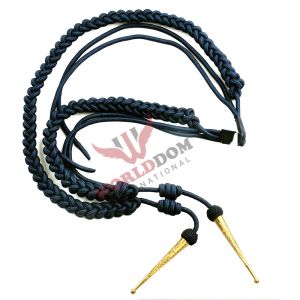 Silky Black Air Force Aiguillette With Golden Tips