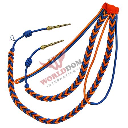 Orange and Blue Colored Golden tips Aiguillettes