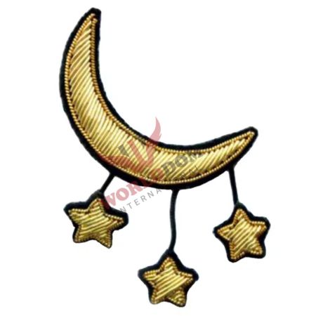 Handmade Golden Moon and Stars Brooches