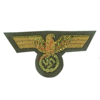 Bullion Cap Eagle Adolf Hitler, Gold, Khaki