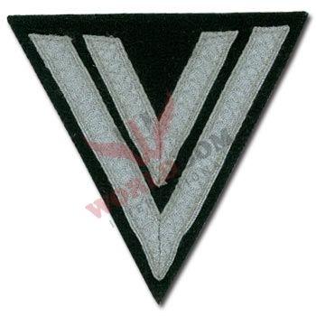 WW2 German Rank Chevron 2 Stripe Black