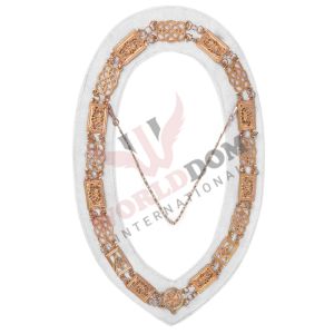 Grand Officers Blue Lodge Chain Collar Gold Plated With White Velvet