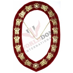 32nd Degree Scottish Rite Chain Collar Wings Up Gold Plated