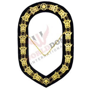 32nd Degree Scottish Rite Chain Collar Gold on Black Velvet