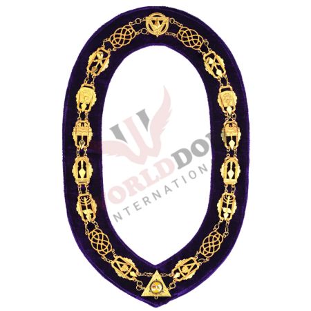Council Chain Collar Gold With Purple Lining