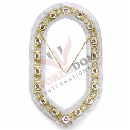LOCOP Chain Collar Gold Plated on White Velvet