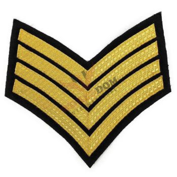 US Army WWII Tech Sergeant Strips Silver Black Twill Patches