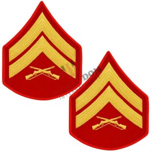 US Marine Corp Gold on Red chevrons