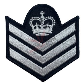 Staff Sergeant Silver on Black Chevron