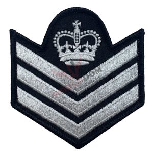 Staff Sergeant Silver on Black Chevron