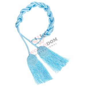 Cincture with Circular Flat Knot Blue