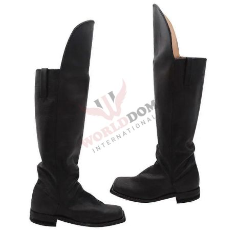 Mens Civil War Knee Flap Long Leather Boots
