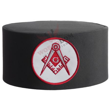 Master Mason Blue Lodge Crown Cap White & Red Emblem