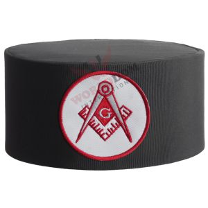 Master Mason Blue Lodge Crown Cap White & Red Emblem