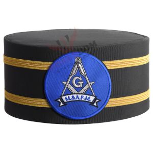 Master Mason Blue Lodge Crown Cap Blue Patch With Double Braid