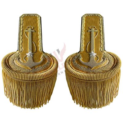 Ceremonial Gold Epaulettes with Golden Fringes