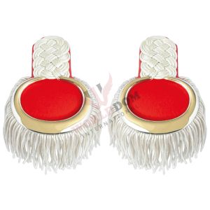 Epaulettes with Silver Colored Metal Eyelet with Bouillon Fringe