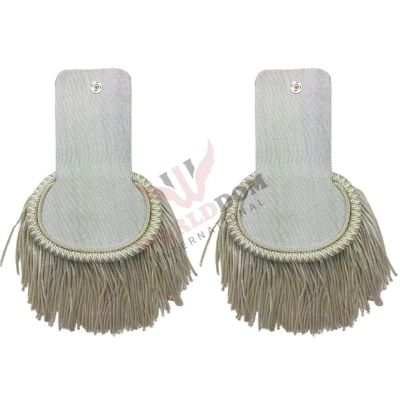 White Epaulettes with Bouillon Fringe