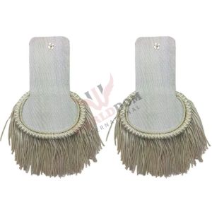 White Epaulettes with Bouillon Fringe