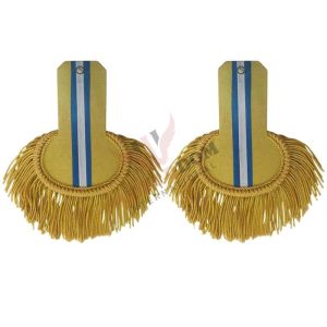 Nylon Gold Shoulder Epaulettes with Gold Fringe