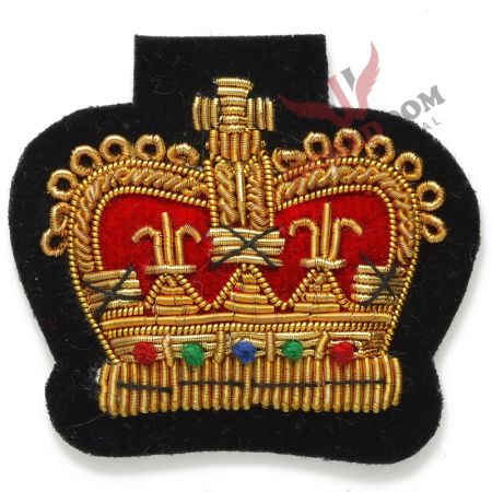 Bullion Wire Crown Badge