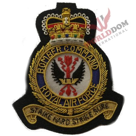 RAF Royal Air Force Bomber Command Blazer Bullion Badge