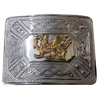Scottish Kilt Belt Buckle with Welsh Dragon