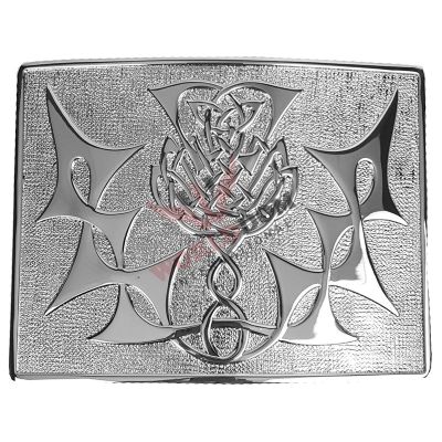 Thistle Chrome Belt Buckle