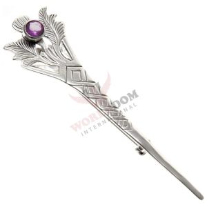 Sterling Silver Scottish Thistle Kilt Pin