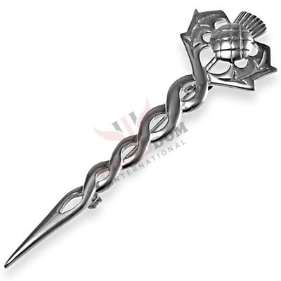 Celtic Cross Silver Kilt Pin