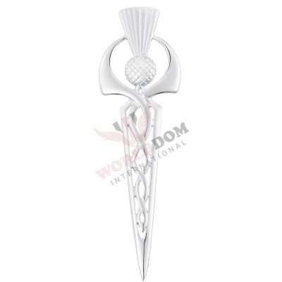 Thistle Dress Kilt Pin in Sterling Silver