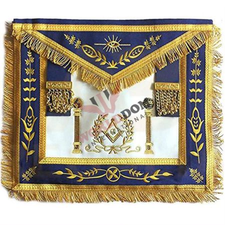 Blue Lodge Embroidered Apron with Logo for Freemason