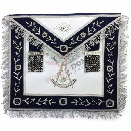 Past Master Navy Blue Velvet Lodge Apron