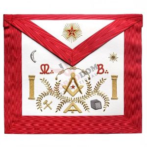 Master Mason Scottish Rite Apron Red Moire Stone Acacia