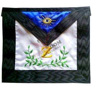 4th Degree Scottish Rite Apron White Blue with Acacia Leaves Embroidery