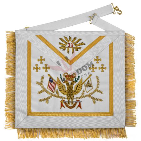 33rd Degree Scottish Rite Apron Hand Embroidery Wings Up