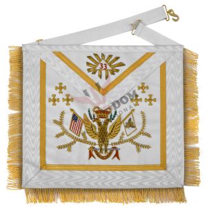 33rd Degree Scottish Rite Apron Hand Embroidery Wings Up