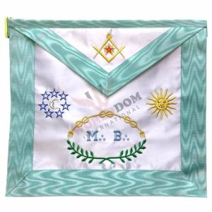 Master Mason French Rite Apron Silk & Moire Moon & Sun