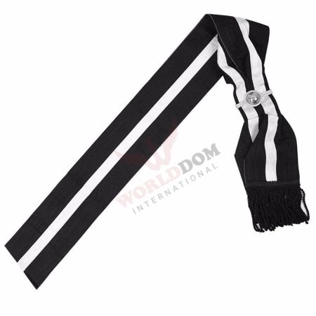 Provincial Officers Knights Templar Sash White and Black Moire