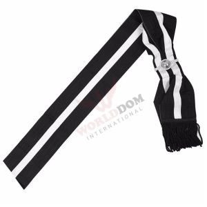 Provincial Officers Knights Templar Sash White and Black Moire