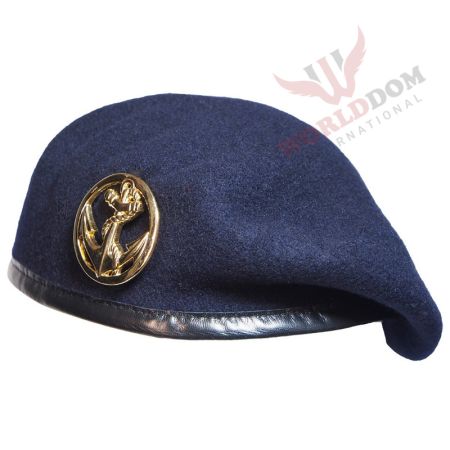 Navy Blue Woolen Beret Cap
