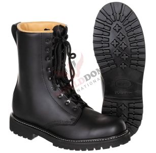 Mens Black Military Leather Combat Boots