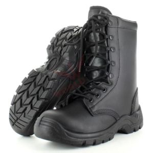 Army Military Black Leather Boots