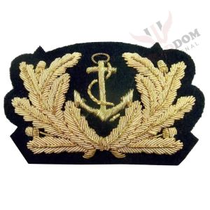 Ship Captain Bullion Cap Badge