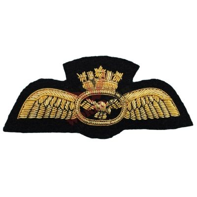 Airline Pilot Wings Crown Gold Badge