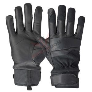 Soft Knuckle Leather Police Gloves